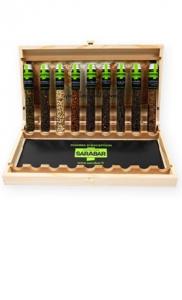 Coffret en bois 9 poivres différents de 40ml